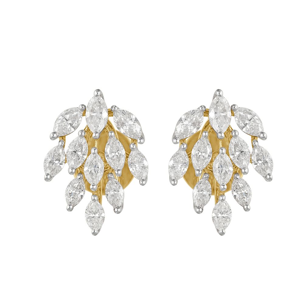 Gleaming Yellow Gold Earrings-Earrings-OER22119-D300R0B