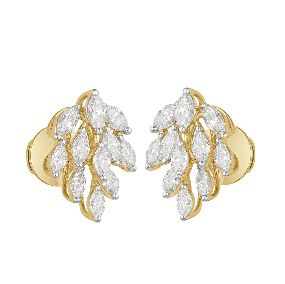 Gleaming Yellow Gold Earrings-Earrings-OER22119-D300R0B