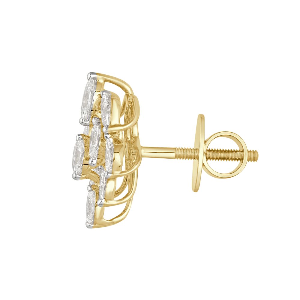 Gleaming Yellow Gold Earrings-Earrings-OER22119-D300R0B