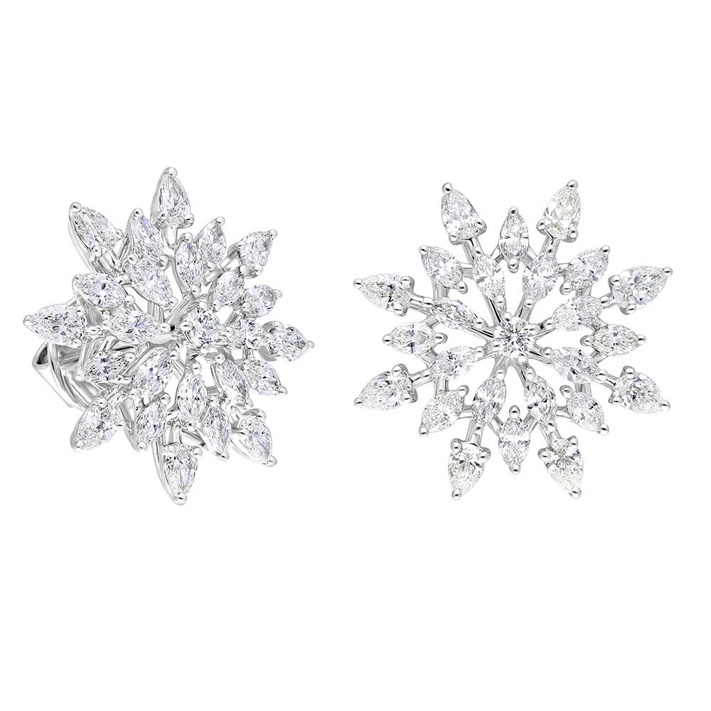 Bejewelled 18KT White Gold Earrings-Earrings-OER22120-D300W0B