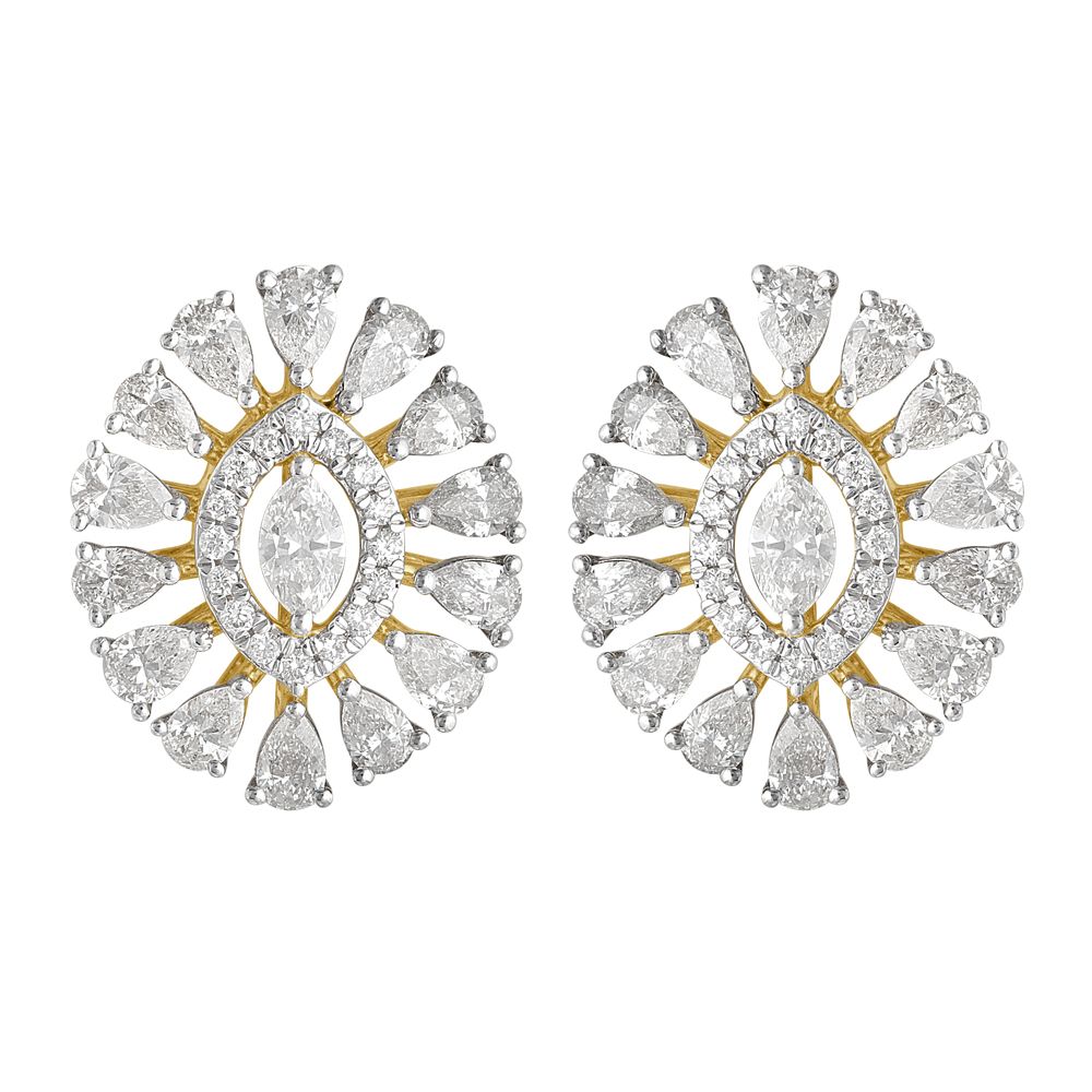 Oval Diamond Earrings-Earrings-OER22121-D300R0B