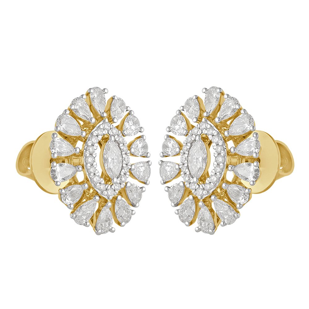 Oval Diamond Earrings-Earrings-OER22121-D300R0B