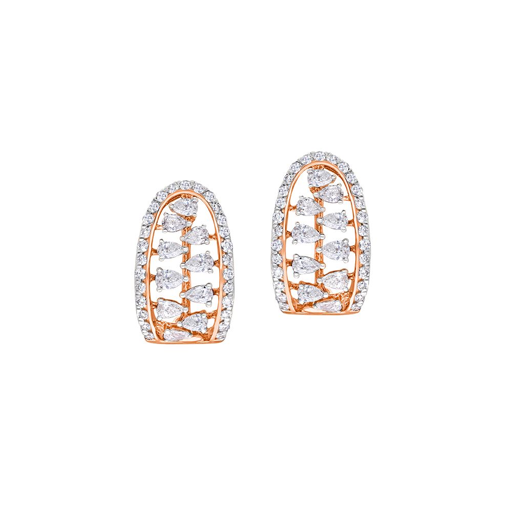 Eternal Diamond and Rose Gold Earrings-Earrings-OER22123-D300X0B