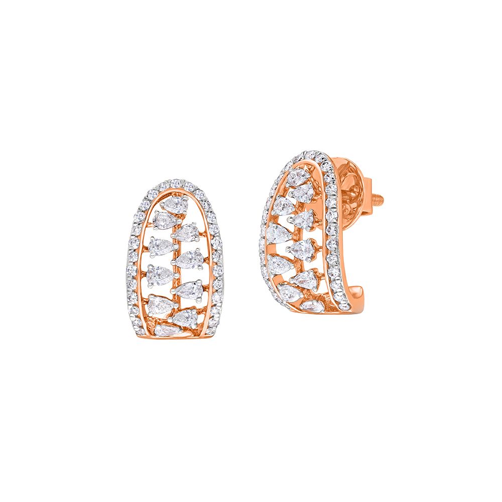 Eternal Diamond and Rose Gold Earrings-Earrings-OER22123-D300X0B