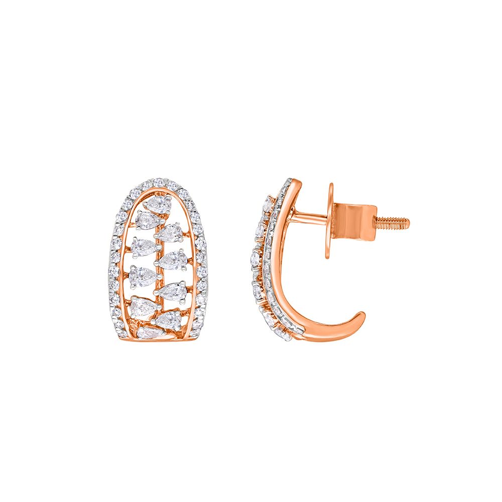 Eternal Diamond and Rose Gold Earrings-Earrings-OER22123-D300X0B