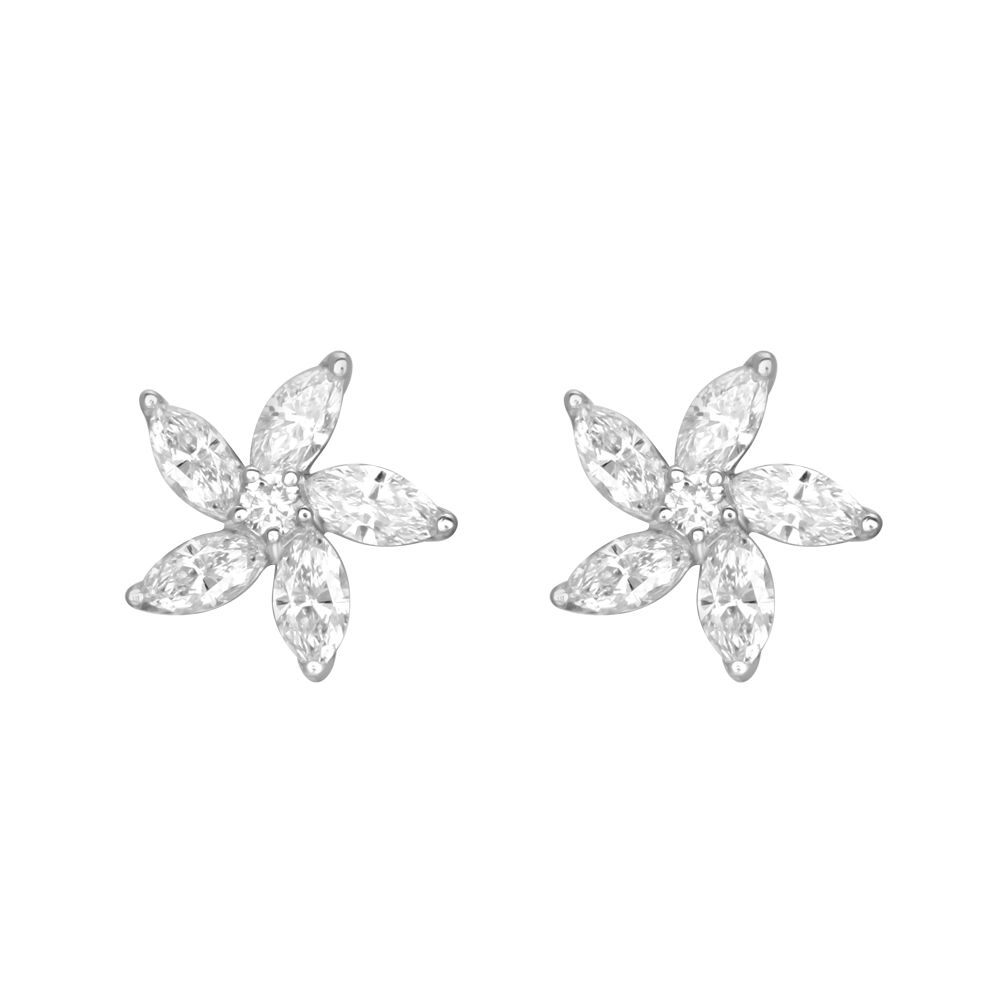 Modern Diamond Studded Earrings-Earrings-OER22126-D300X0B