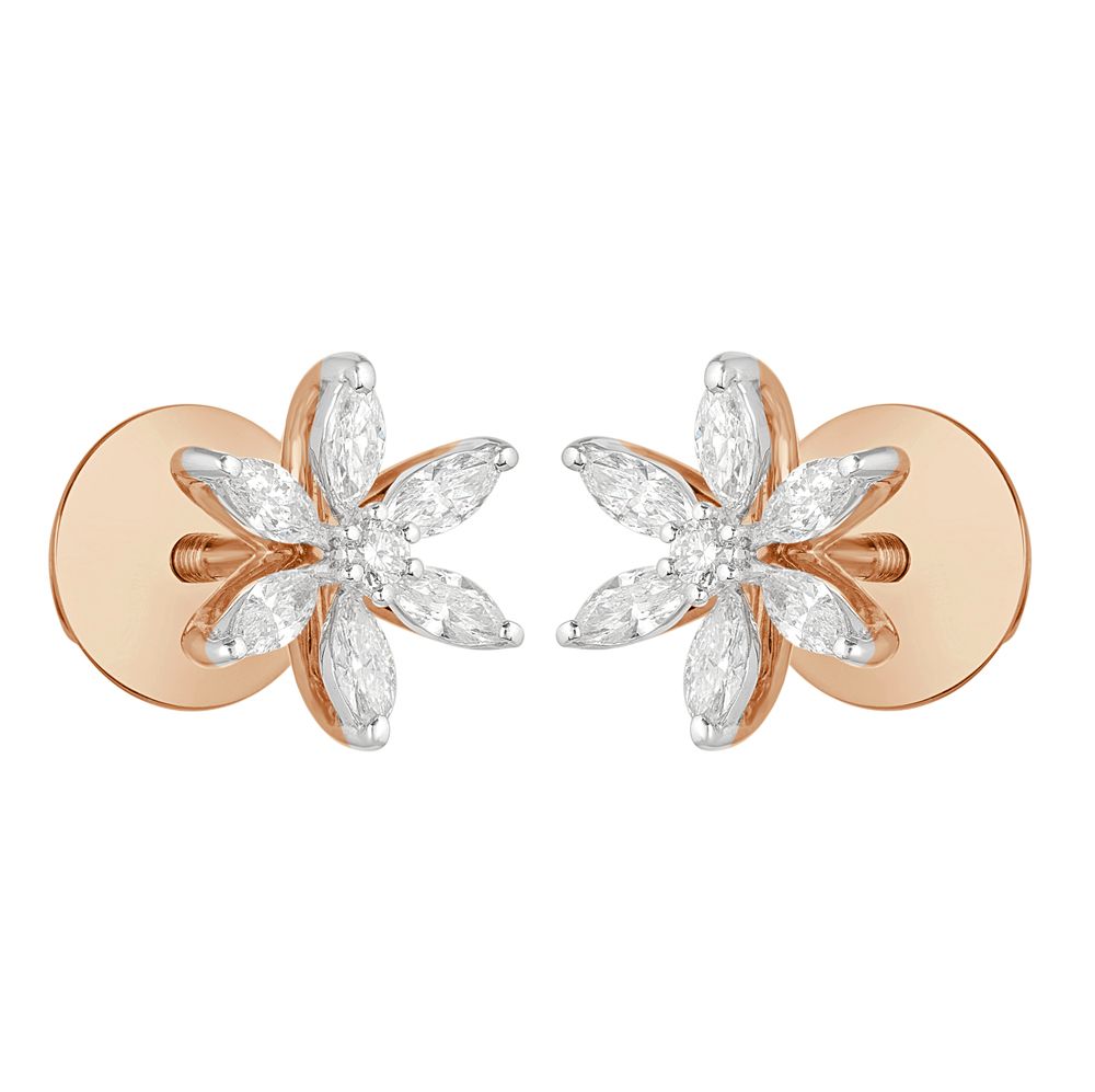 Statement Diamond Earrings in Rose Gold-Earrings-OER22129-D300X0B