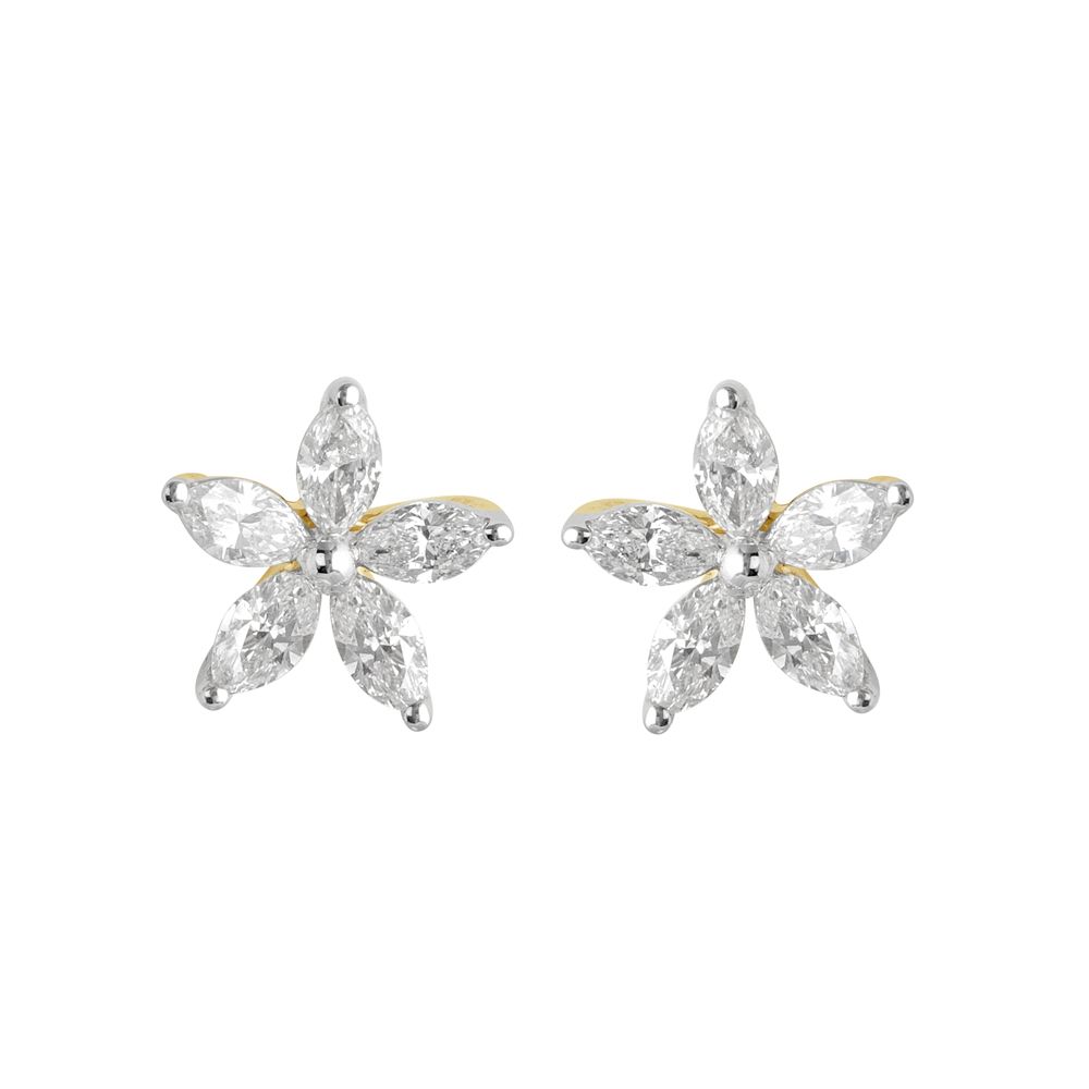 Stunning Yellow Gold and Diamond Earrings-Earrings-OER22130-D300R0B