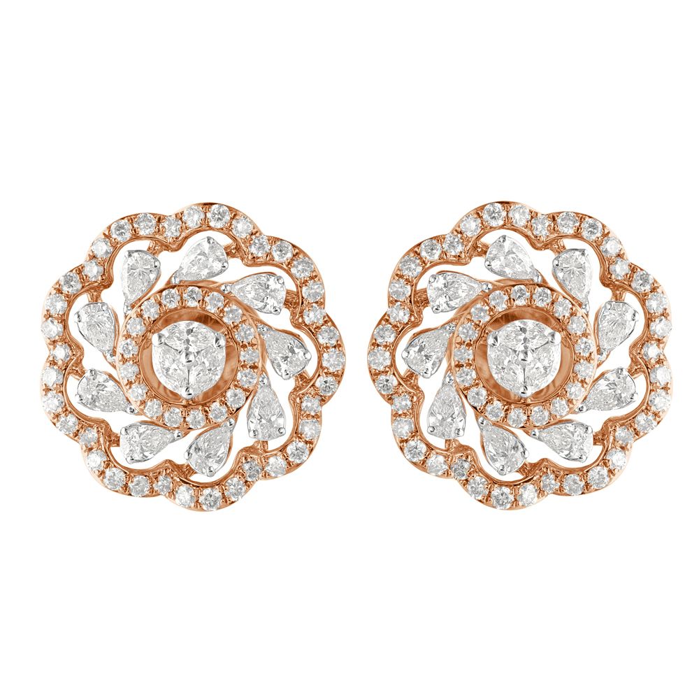 Precious Diamond Earrings in Rose Gold-Earrings-OER22131-D300X0B