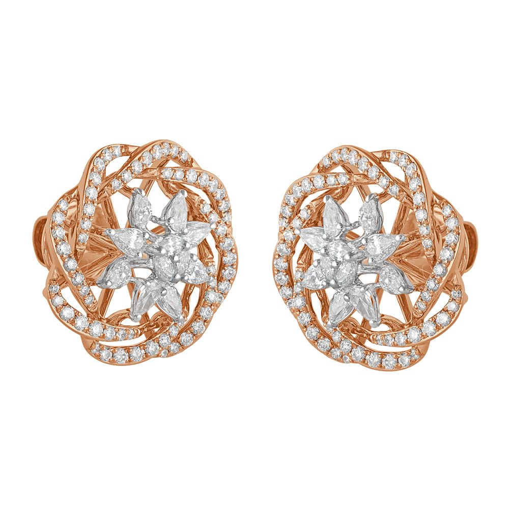Elaborate Rose Gold Earrings-Earrings-OER22136-D300X0B