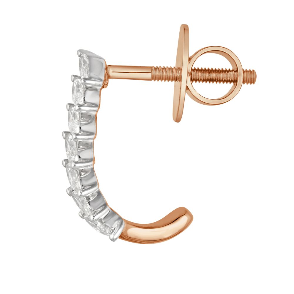 Leaf Design Rose Gold Earrings-Earrings-OER22138-D300X0B