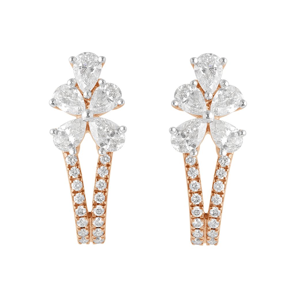 Graceful 18KT Rose Gold Earrings-Earrings-OER22141-D300X0B