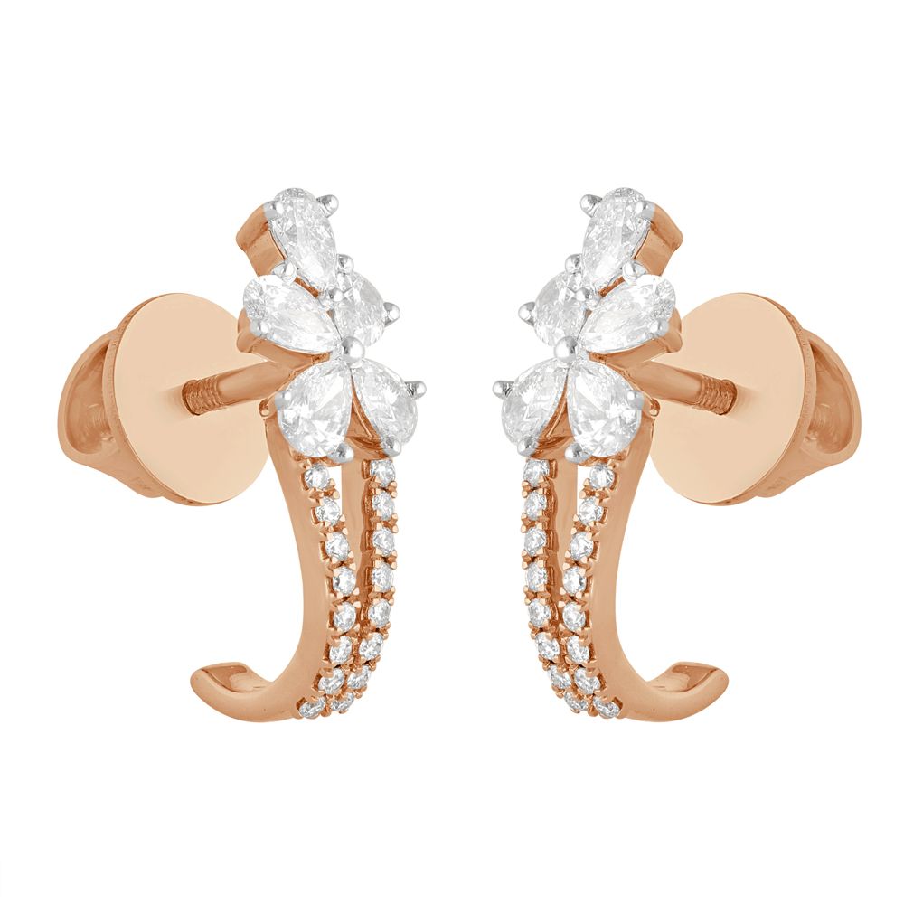 Graceful 18KT Rose Gold Earrings-Earrings-OER22141-D300X0B
