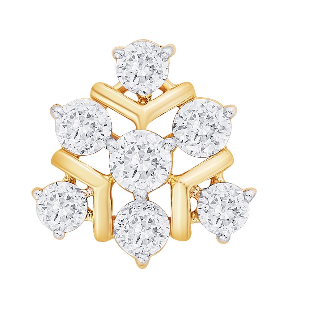 Gleaming 18KT Yellow Gold Crown Star Earrings-Earrings-OER23006-A300R0B