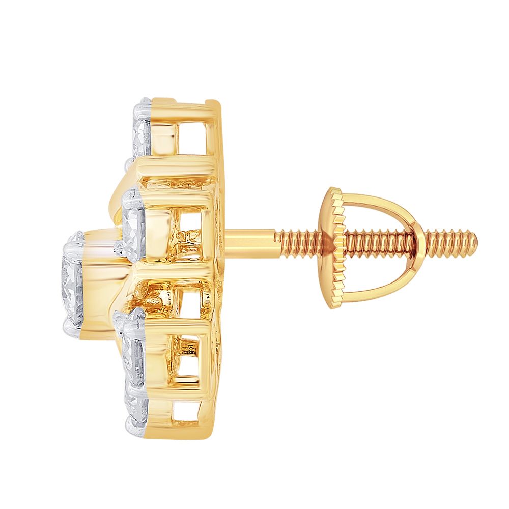 Gleaming 18KT Yellow Gold Crown Star Earrings-Earrings-OER23006-A300R0B