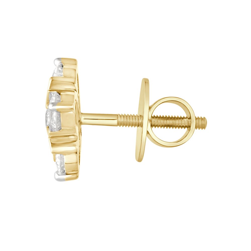 Ethereal Diamond Crown Star Earrings in Yellow Gold-Earrings-OER23009-A300R0B