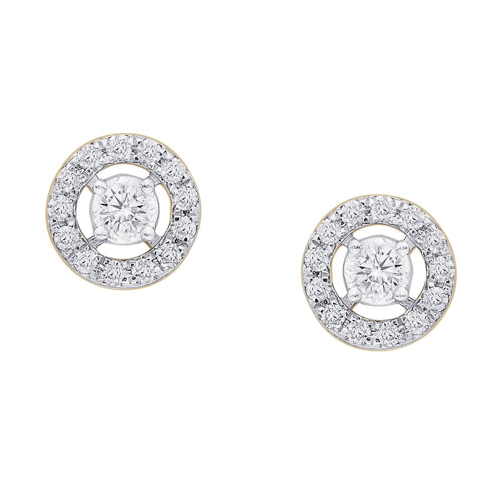 Contemporary Diamond Crown Star Earrings-Earrings-OER23010-M400X0B