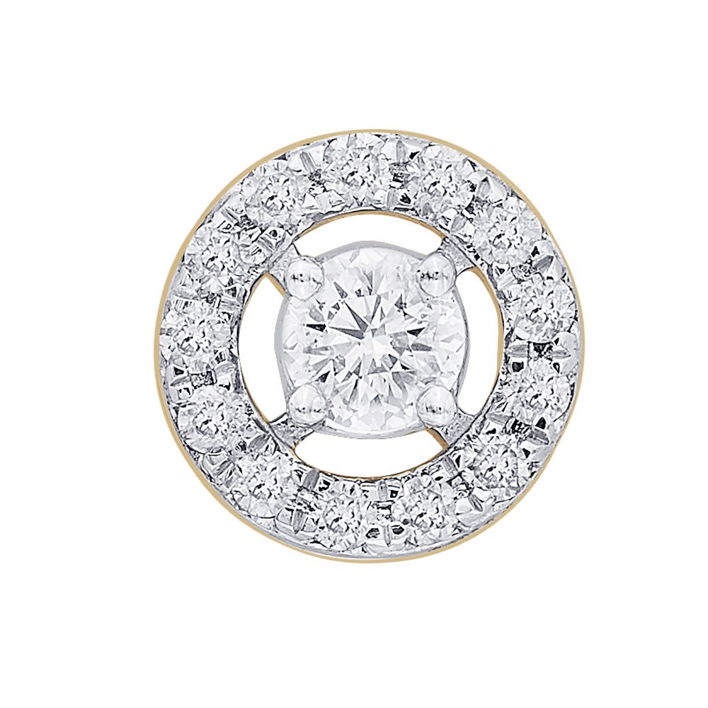 Contemporary Diamond Crown Star Earrings-Earrings-OER23010-M400X0B