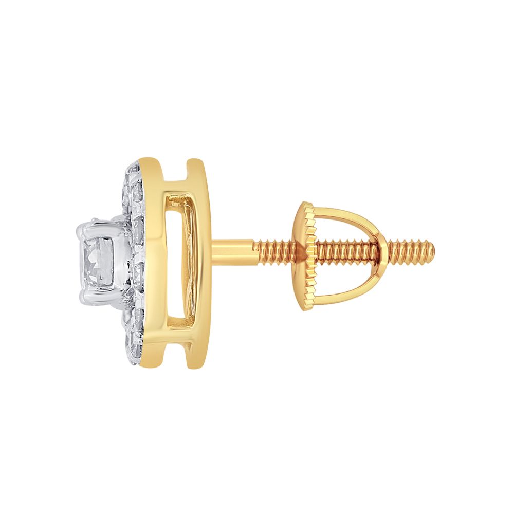 Contemporary Diamond Crown Star Earrings-Earrings-OER23010-M400X0B