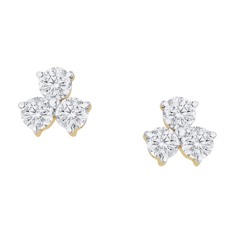 Enchanting Crown Star Diamond Studs in Rose Gold-Earrings-OER23011-A300X0B