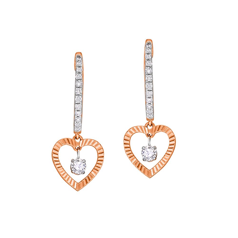 Sweetheart Pattern Diamond Earrings-Earrings-OER23014-D900X0C