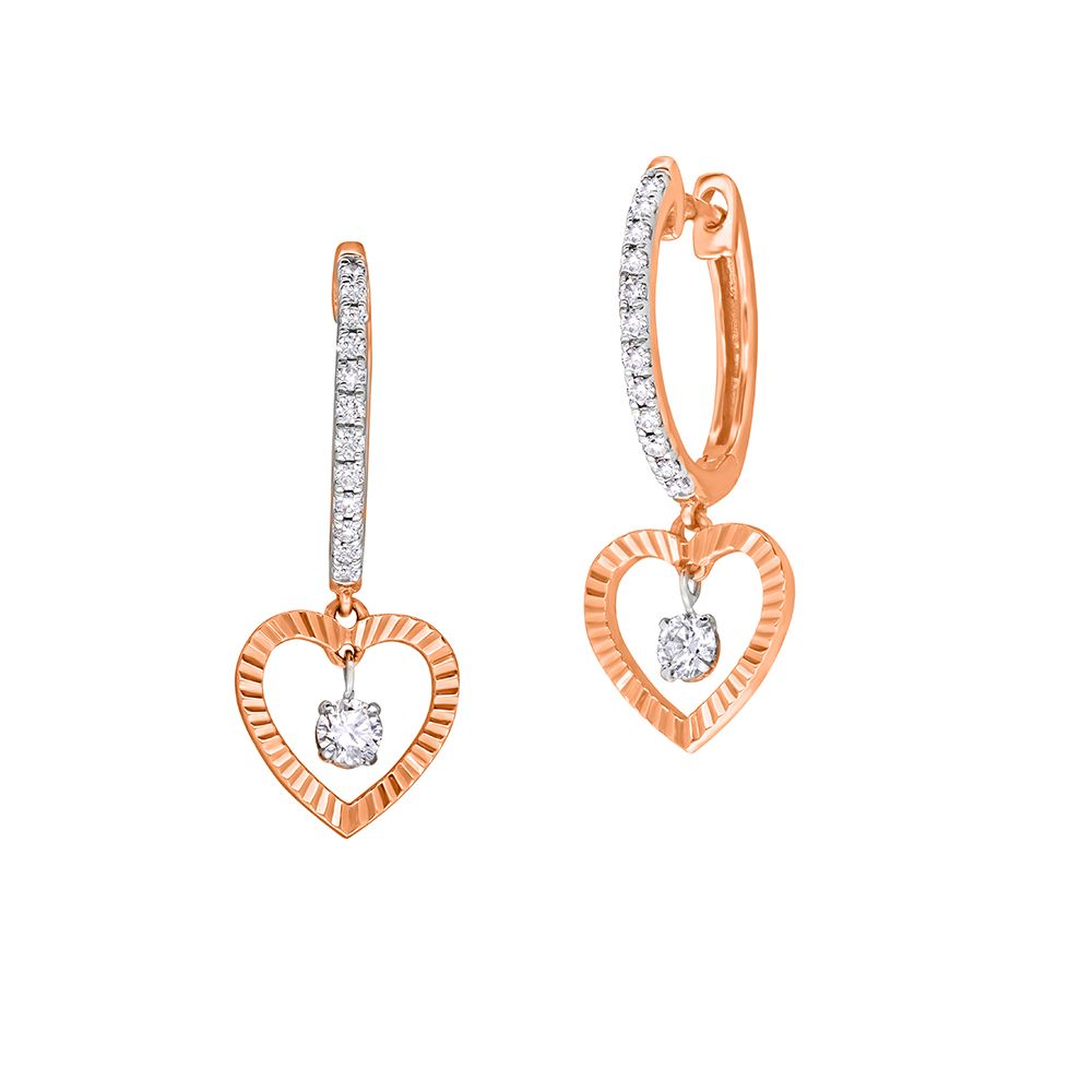Sweetheart Pattern Diamond Earrings-Earrings-OER23014-D900X0C