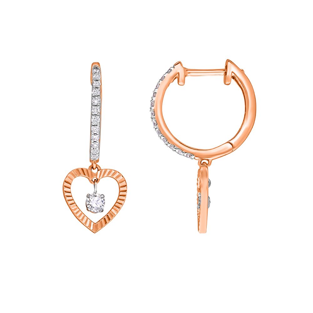 Sweetheart Pattern Diamond Earrings-Earrings-OER23014-D900X0C