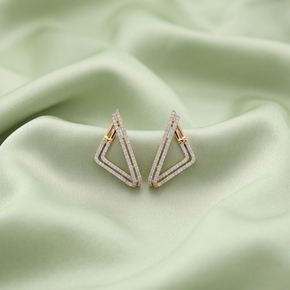 Triangle Diamond Desired Earrings-Earrings-OER23021-D400R0B