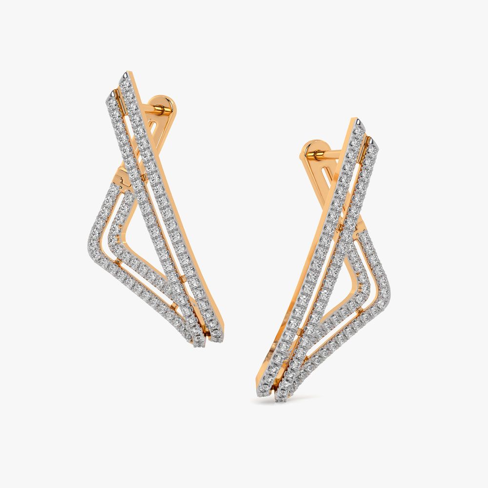 Triangle Diamond Desired Earrings-Earrings-OER23021-D400R0B