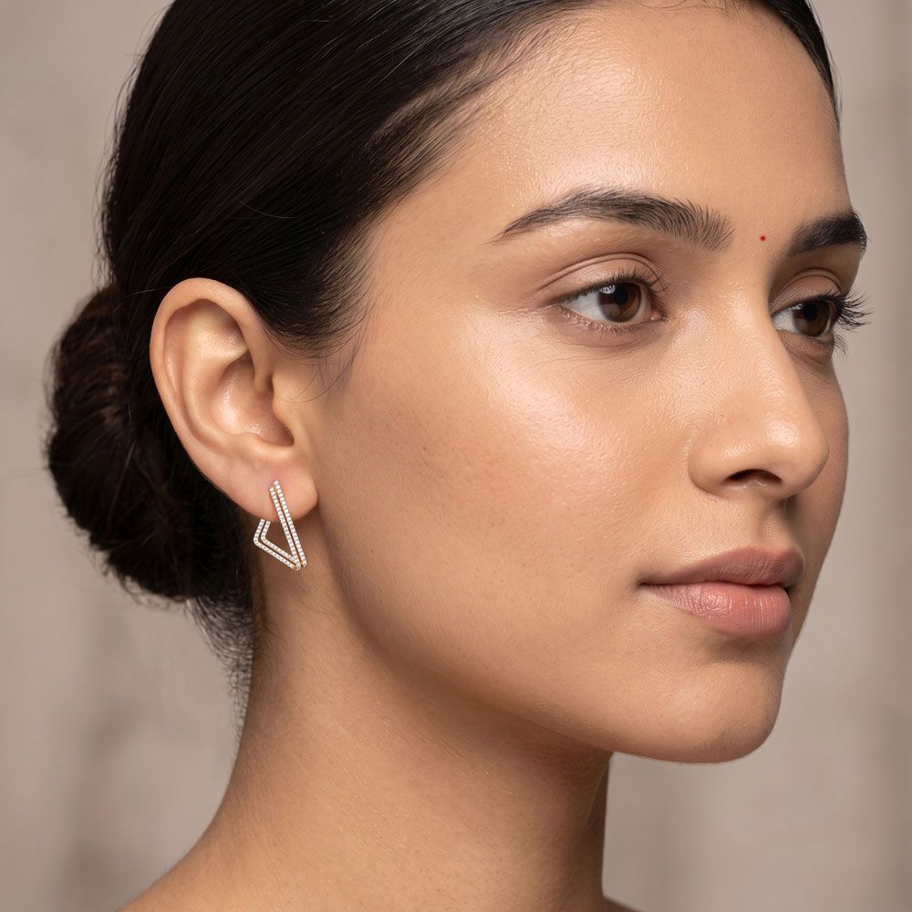 Triangle Diamond Desired Earrings-Earrings-OER23021-D400R0B