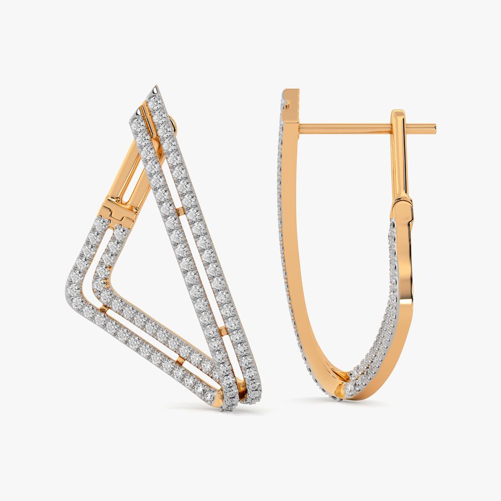 Triangle Diamond Desired Earrings-Earrings-OER23021-D400R0B