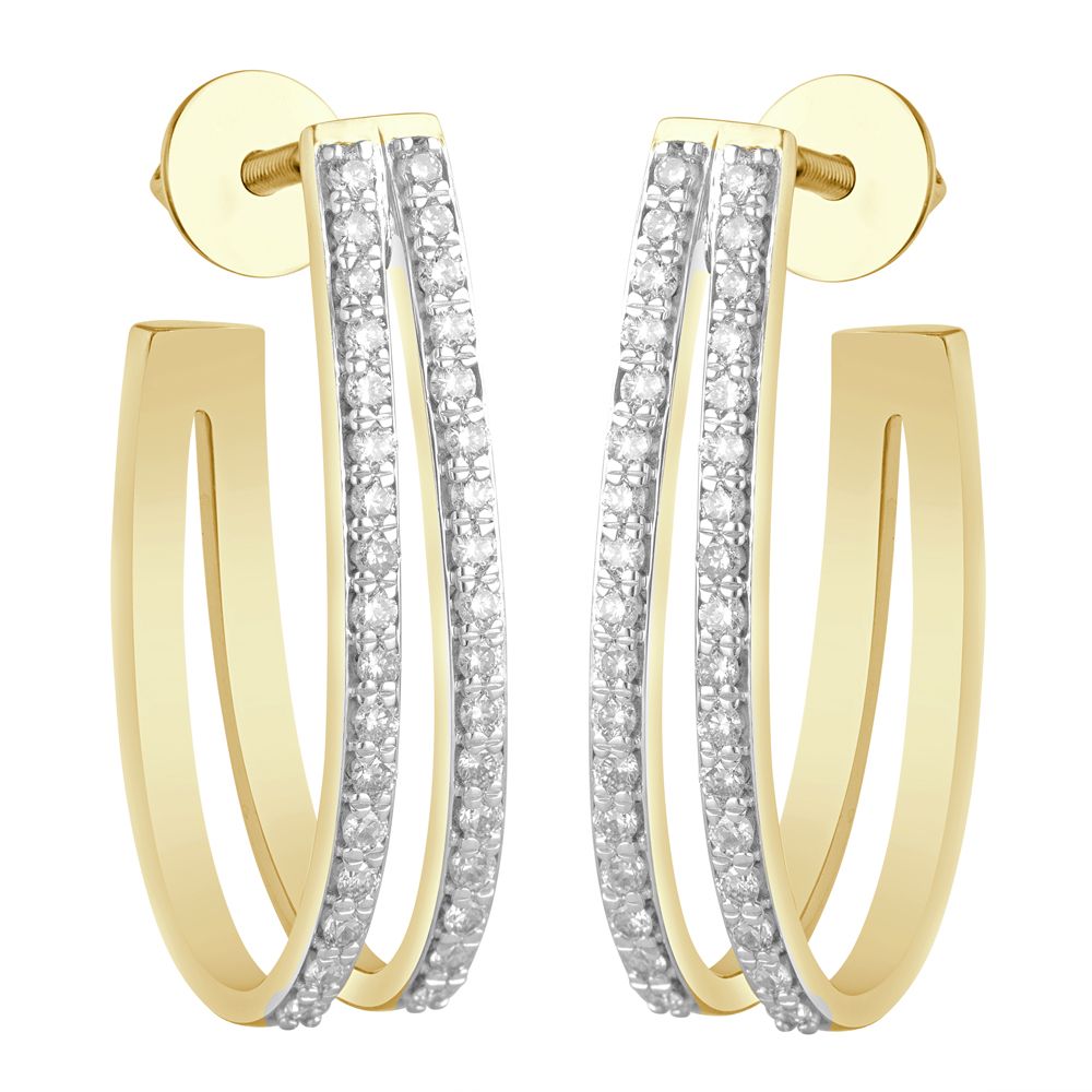 Gorgeous 18KT Yellow Gold Desired Earrings-Earrings-OER23022-D400R0B