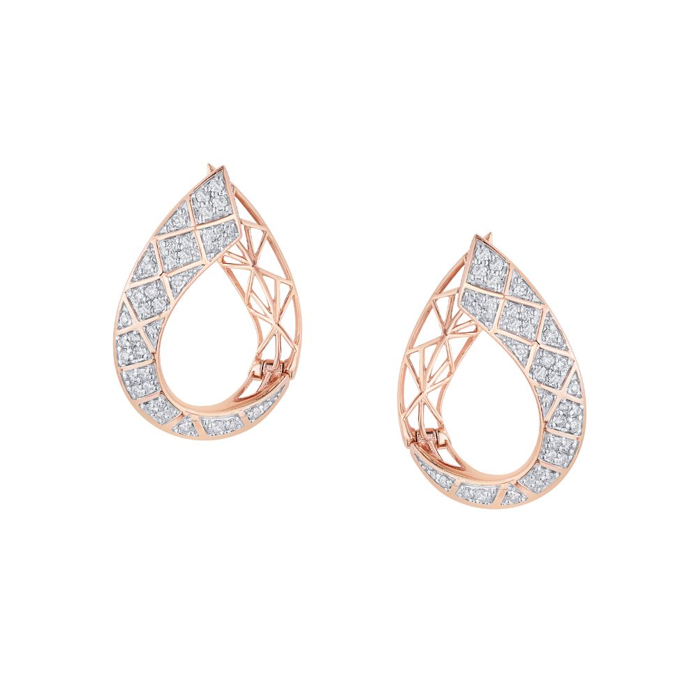 Dazzling Rose Gold and Diamond Desired Earrings-Earrings-OER23023-D400X0B