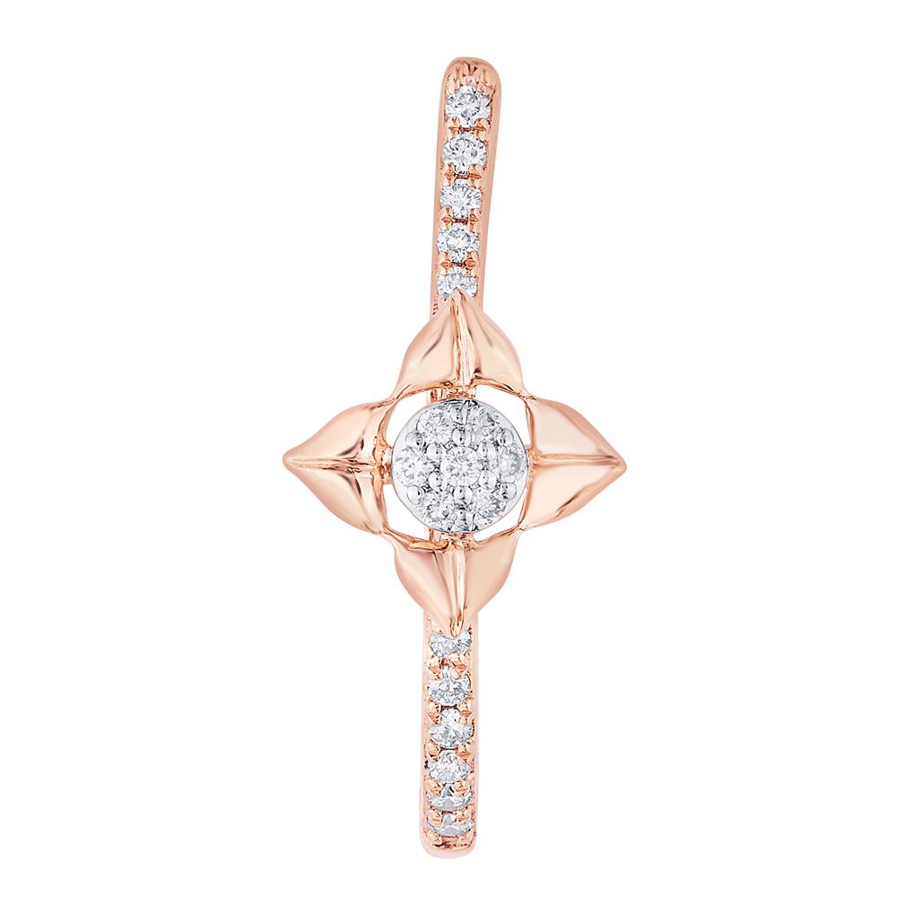 Floral Diamond Earrings-Earrings-OER23026-D400X0B