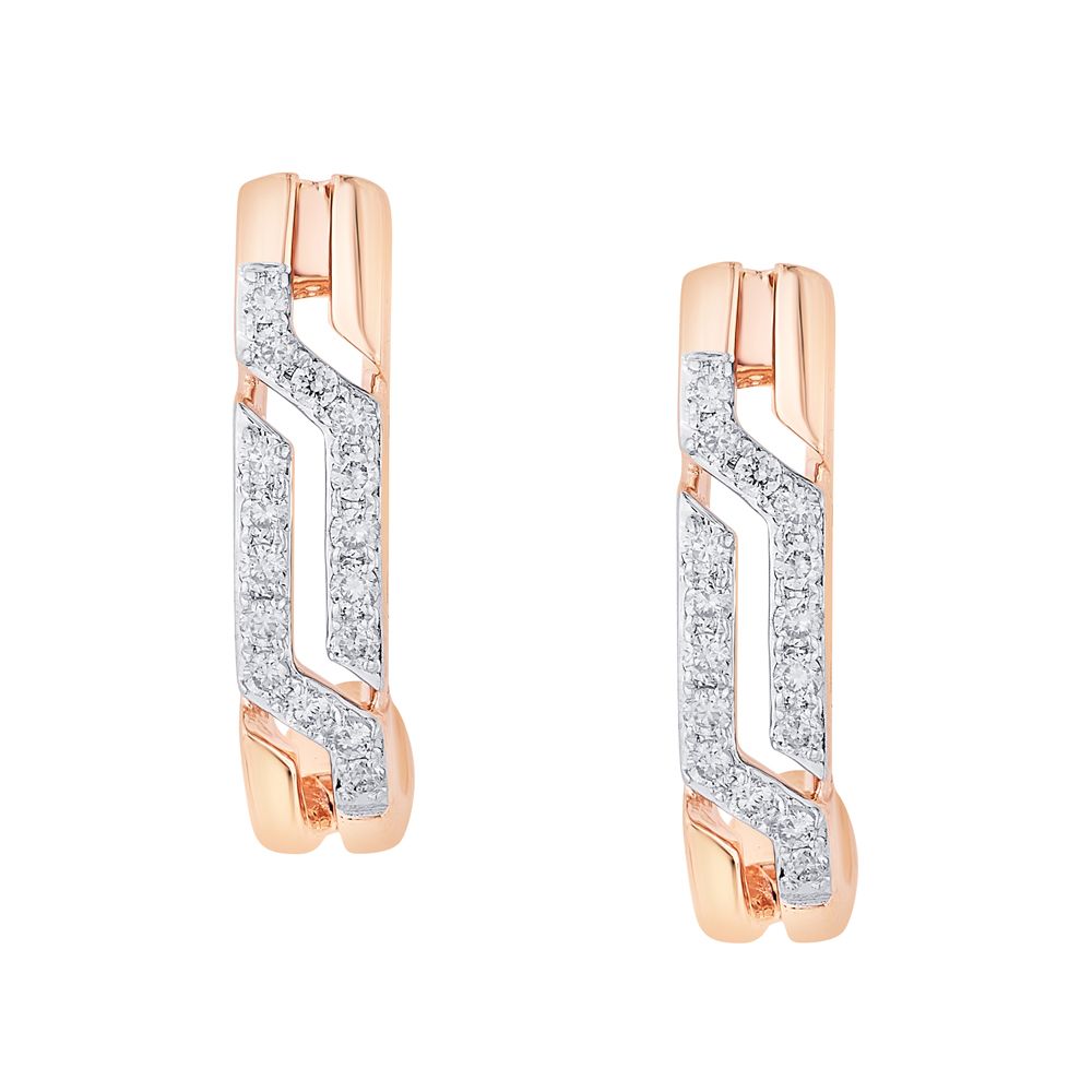 Pretty Diamond and Gold Earrings-Earrings-OER23027-D400X0B