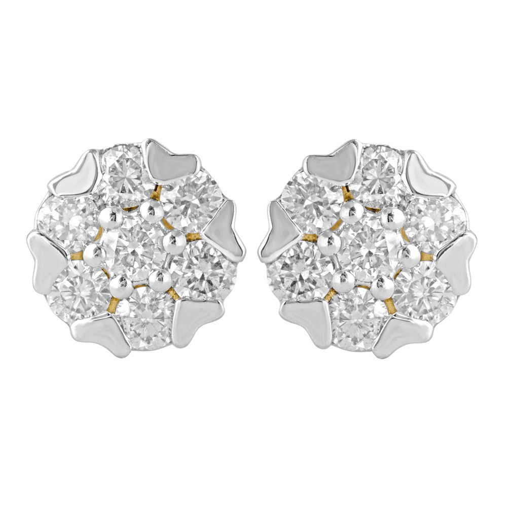 Dainty Heart Design Diamond Earrings-Earrings-OER23029-D900R0C