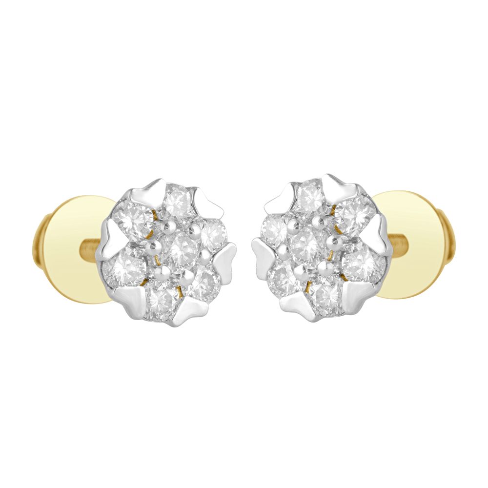 Dainty Heart Design Diamond Earrings-Earrings-OER23029-D900R0C