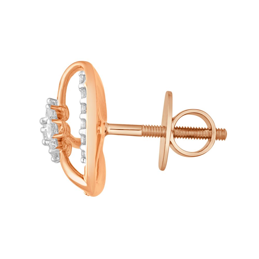 Everyday Wear Rose Gold and Diamond Earrings-Earrings-OER23030-D900X0C