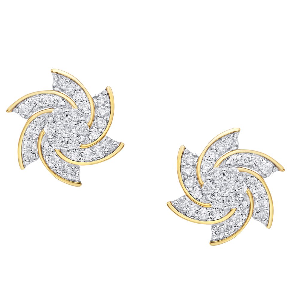 Delicate 18KT Yellow Gold Earrings-Earrings-OER23033-D400R0B