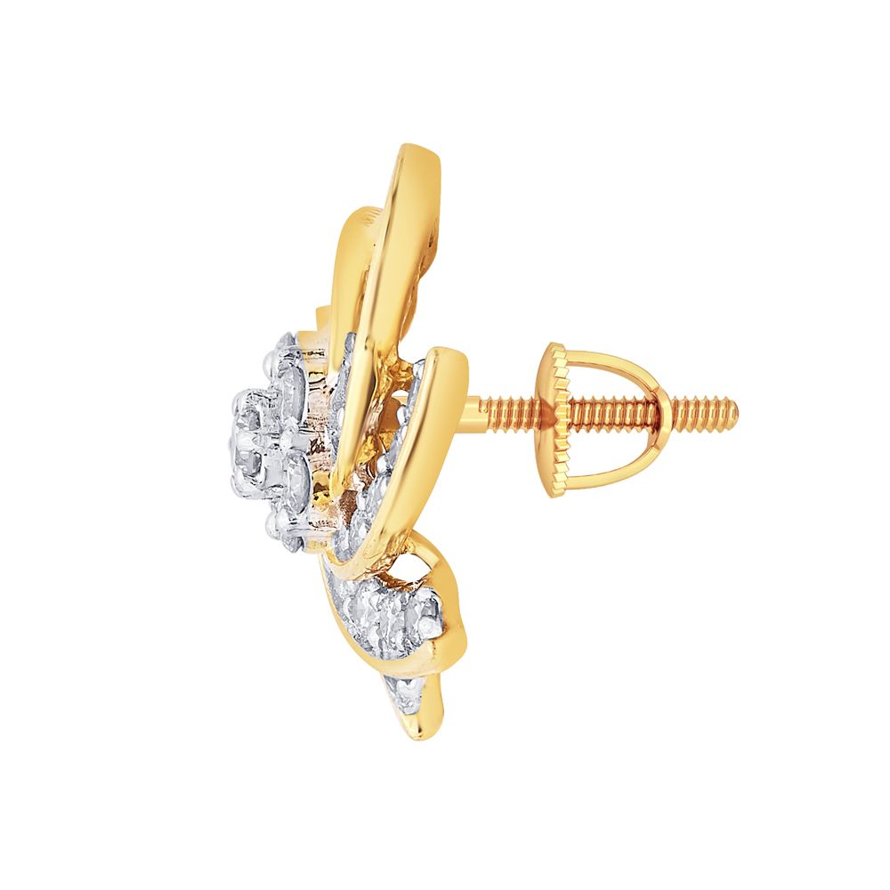 Delicate 18KT Yellow Gold Earrings-Earrings-OER23033-D400R0B