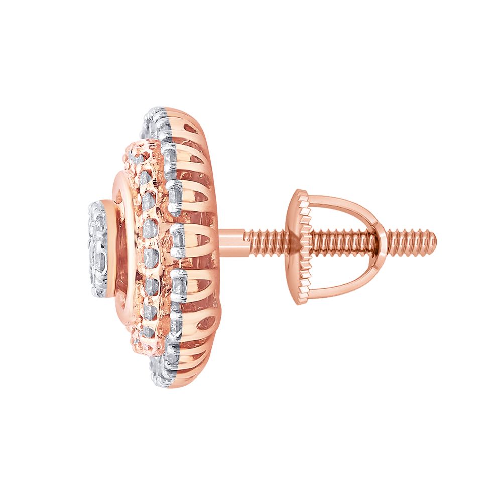 Embellished Rose Gold Diamond Earrings-Earrings-OER23034-D400X0B