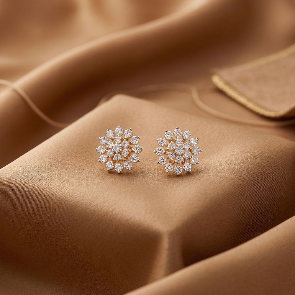 Gleaming 18KT Yellow Gold Earrings-Earrings-OER23035-D400R0B