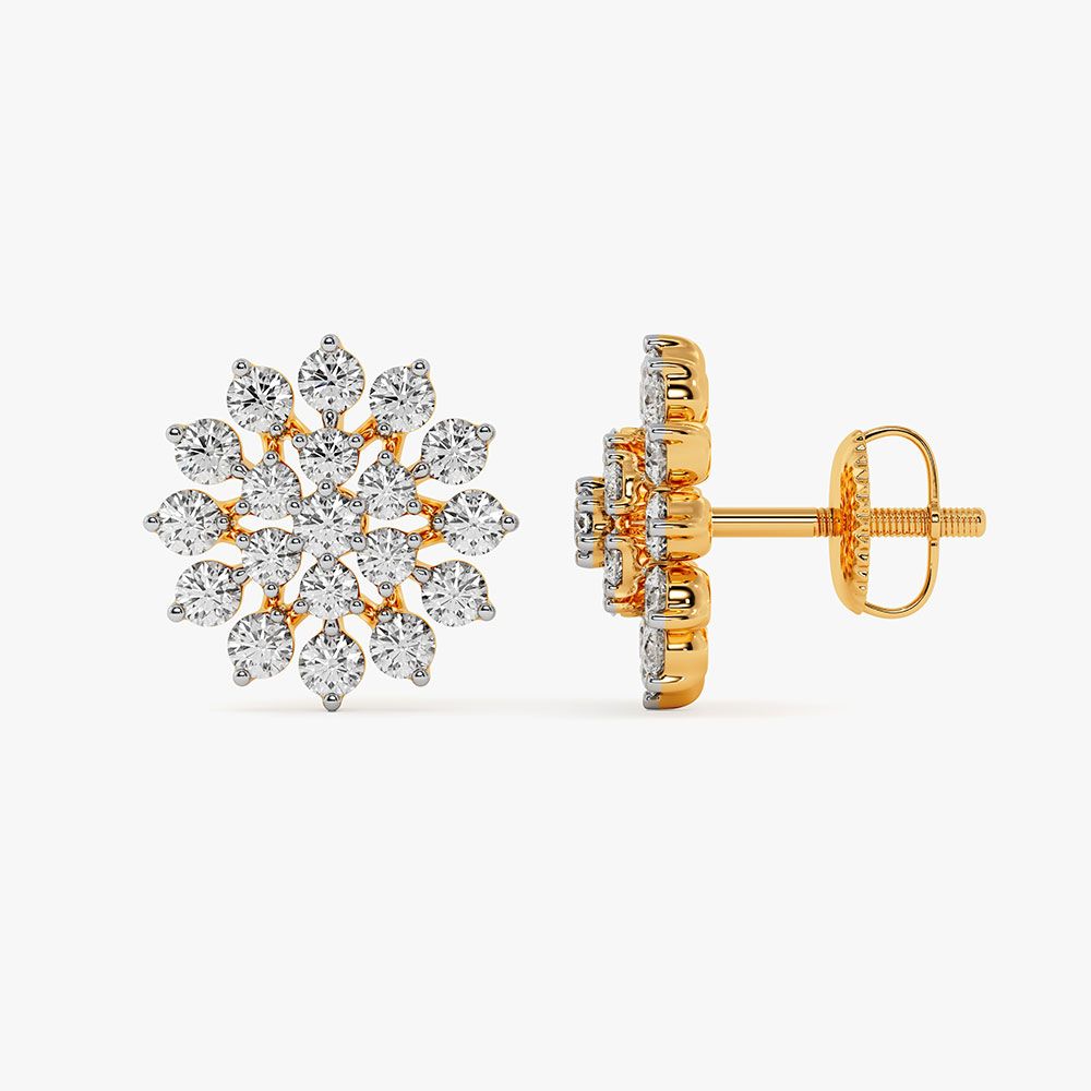 Gleaming 18KT Yellow Gold Earrings-Earrings-OER23035-D400R0B