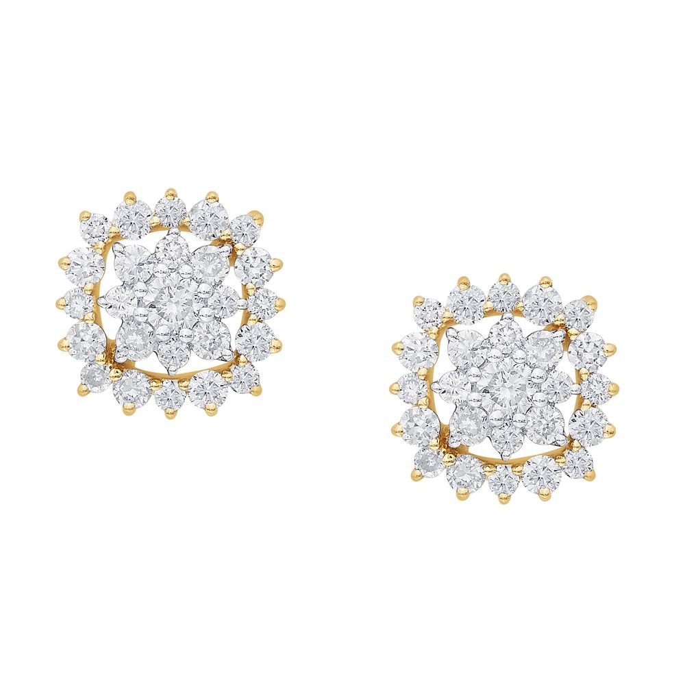 Refined Yellow Gold Earrings-Earrings-OER23036-D400R0B
