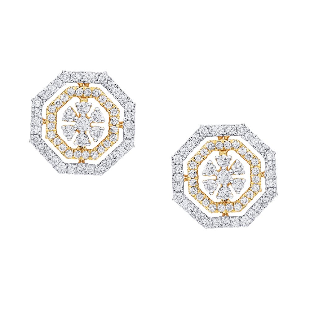 Geometric Diamond Earrings-Earrings-OER23037-D400R0B