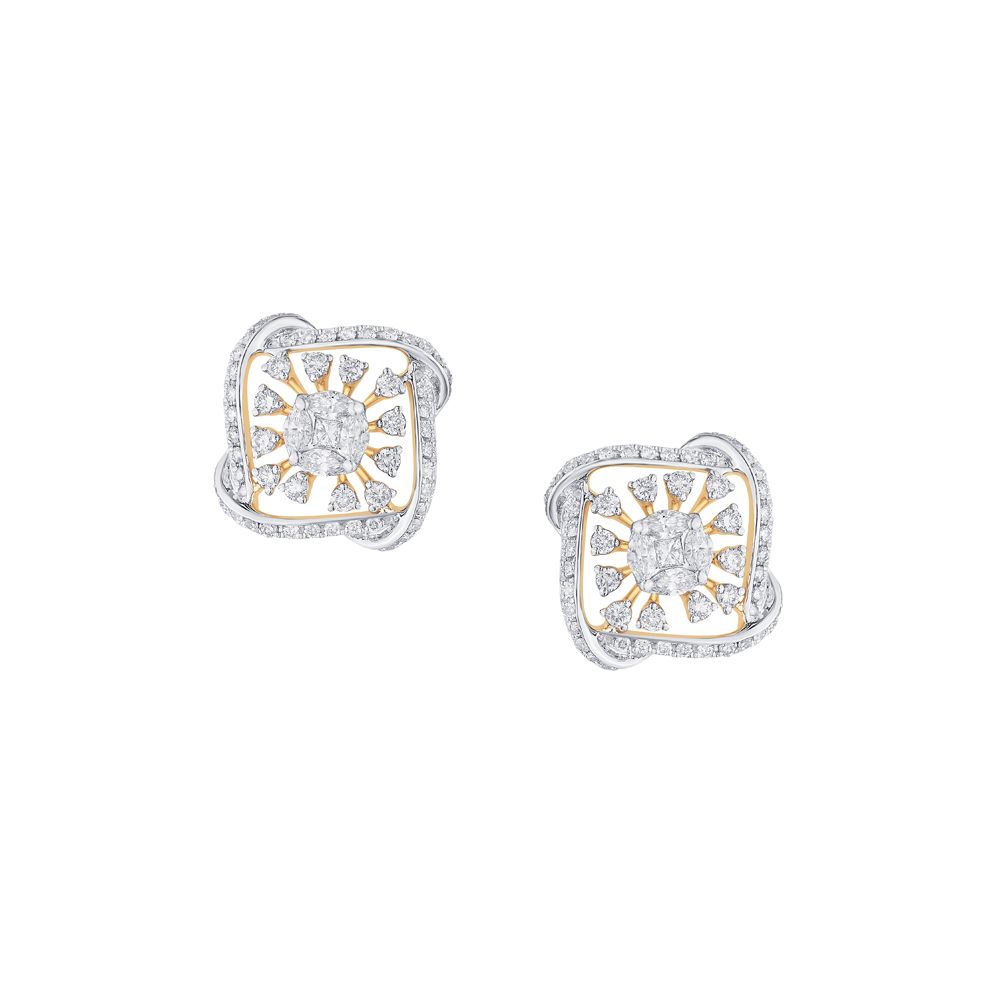 Modern Diamond Earrings-Earrings-OER23041-D300X0B