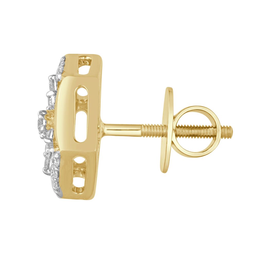 Geometric Design Diamond Earrings-Earrings-OER23051-D400R0B