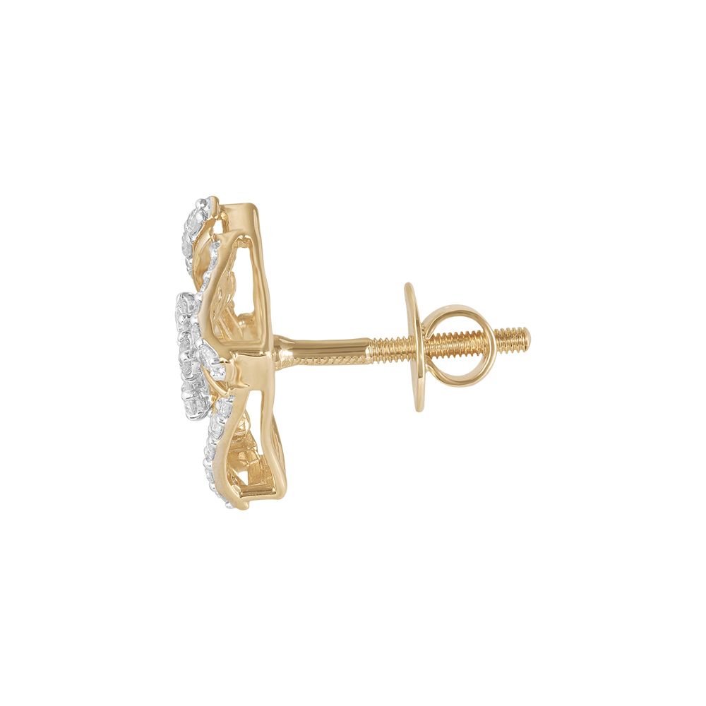 Stylish Overlapping Design Square Diamond Earrings-Earrings-OER23053-D400R0B