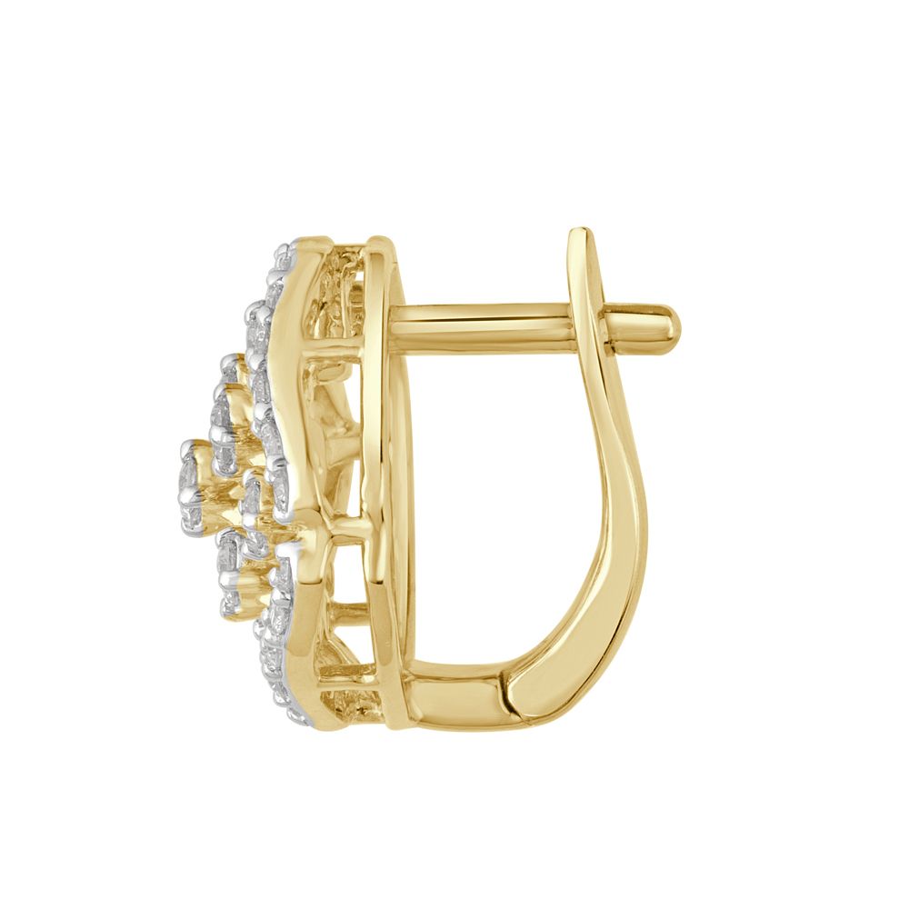 Classy Circle Design Yellow Gold and Diamond Earrings-Earrings-OER23054-D300R0B