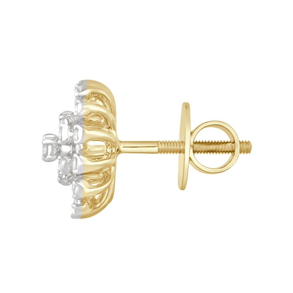 Gleaming Starburst Design Diamond Earrings-Earrings-OER23055-D300R0B